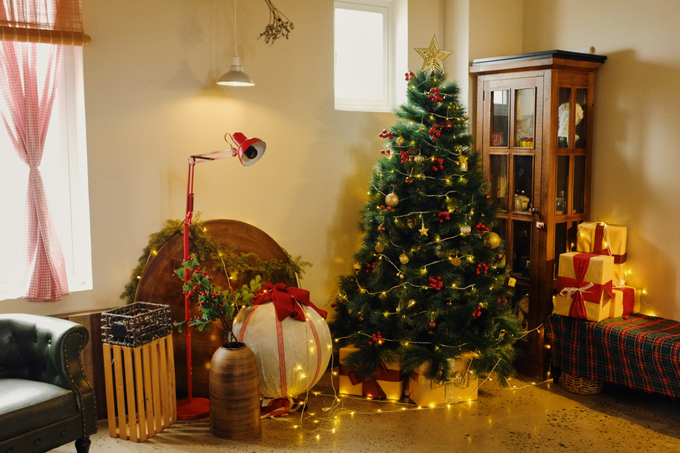 Christmas Warm-Light Living Room Party Full Set