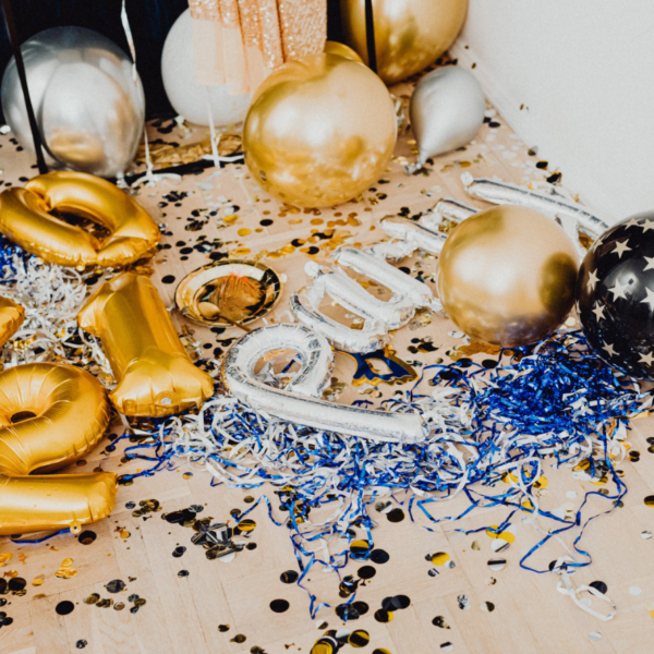 Graduation Celebration Blue-Silver Balloon Backdrop Wall