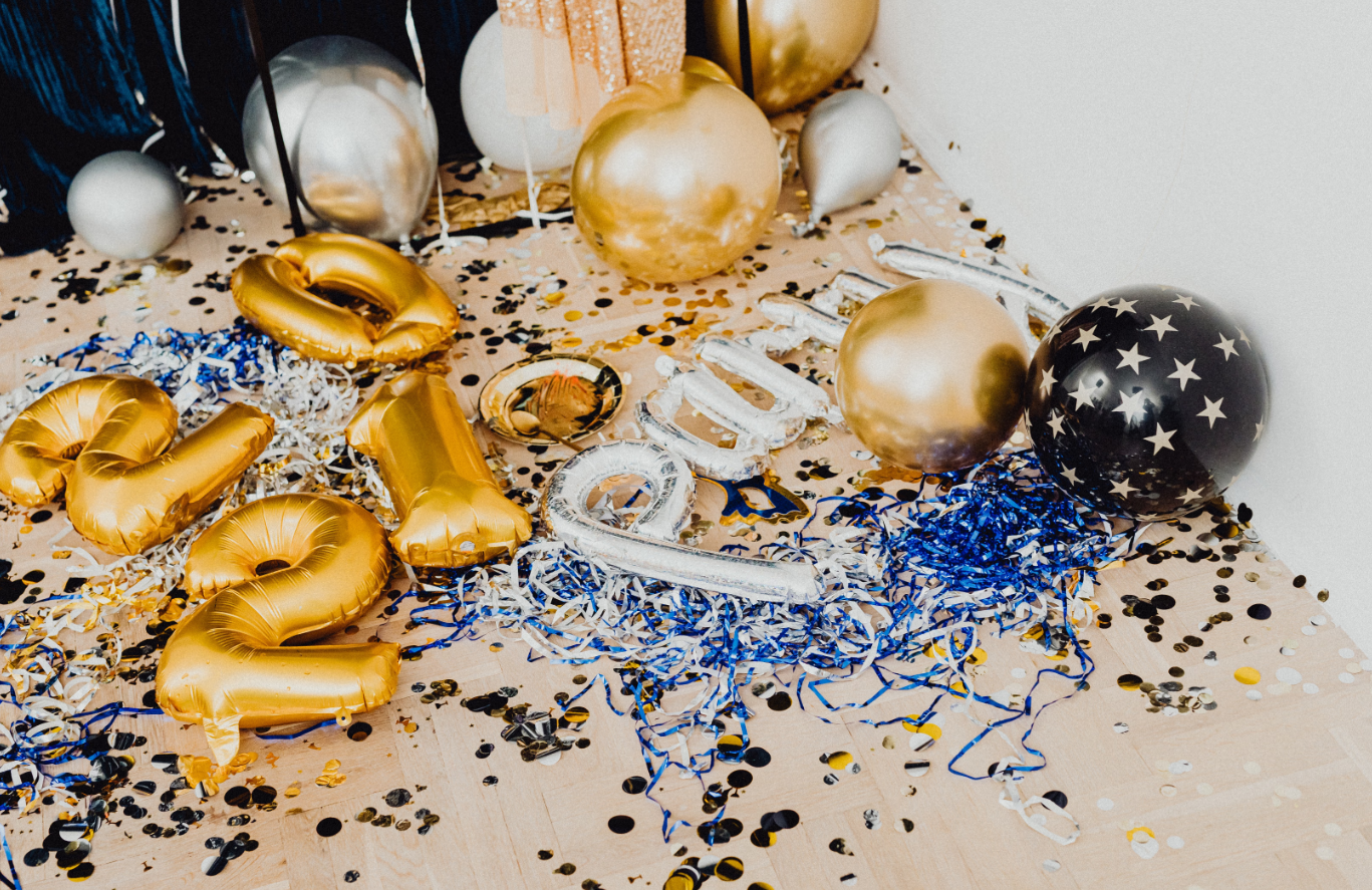 Graduation Celebration Blue-Silver Balloon Backdrop Wall