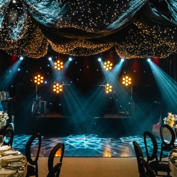 Corporate Annual Gala Stage Backdrop and Entrance Setup