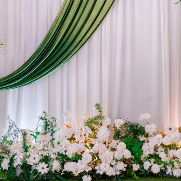 Wedding Photo Area Floral Wall and Floor Guidance