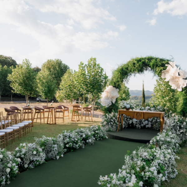 Wedding Welcome Area Floral Arch Combination