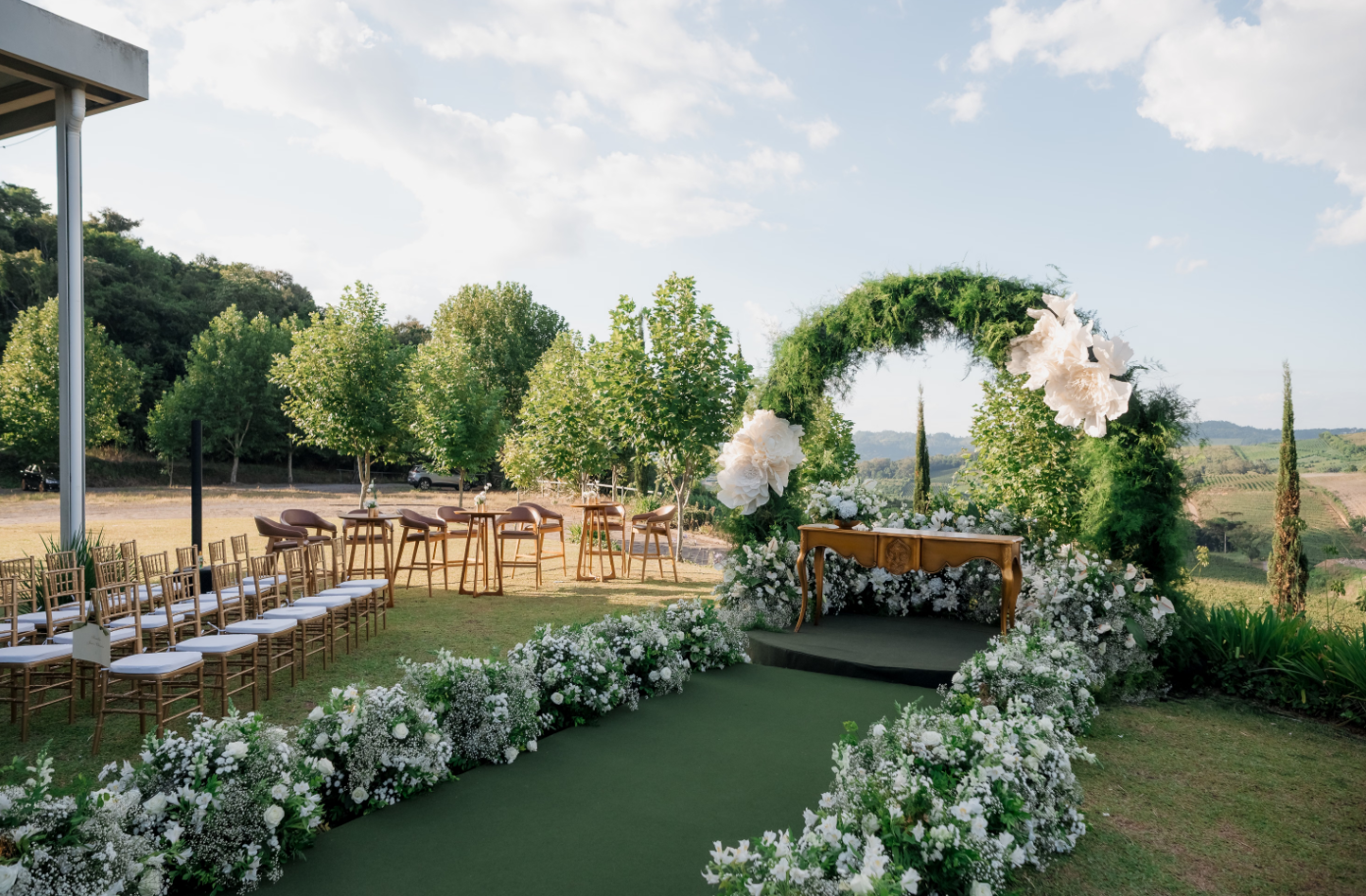 Wedding Welcome Area Floral Arch Combination